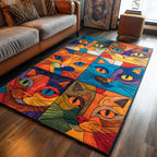Fancy Feline area rug in a living room