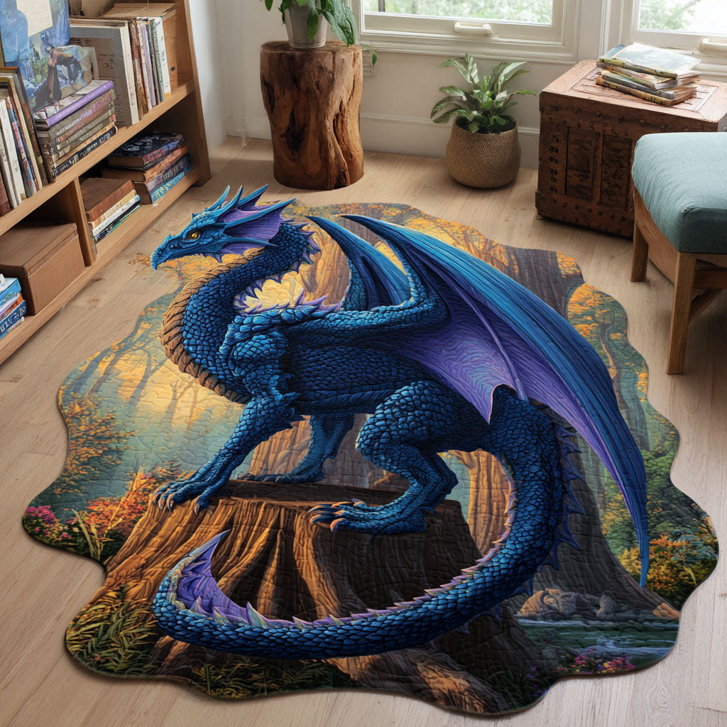 Fantasy Dragon Custom Shape Area Rug - Cute Animal Design | Die-Cut Non-Slip Rug - washable non-slip printed rug