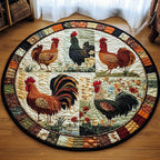Farm Fresh Round Mat Rug - washable non-slip printed rug