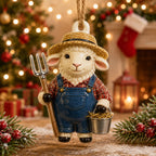 Farmer Sheep Christmas Ornament