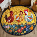 Farmhouse Fowl Round Mat Rug - Cute Pet Design | Animal Printed Home Decor
