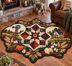 Farmhouse Harvest Custom Shape Area Rug - Farmhouse Design | Die-Cut Non-Slip Rug - washable non-slip printed rug