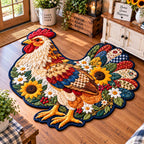 Farmhouse Harvest Custom Shape Area Rug - Farmhouse Design | Die-Cut Rug - washable non-slip printed rug