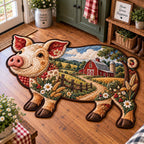 Farmhouse Harvest Custom Shape Area Rug - Farmhouse Design | Custom Shape Rug - washable non-slip printed rug