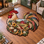 Farmhouse Harvest Custom Shape Area Rug - Farmhouse Design | Cut-Out Rug - washable non-slip printed rug