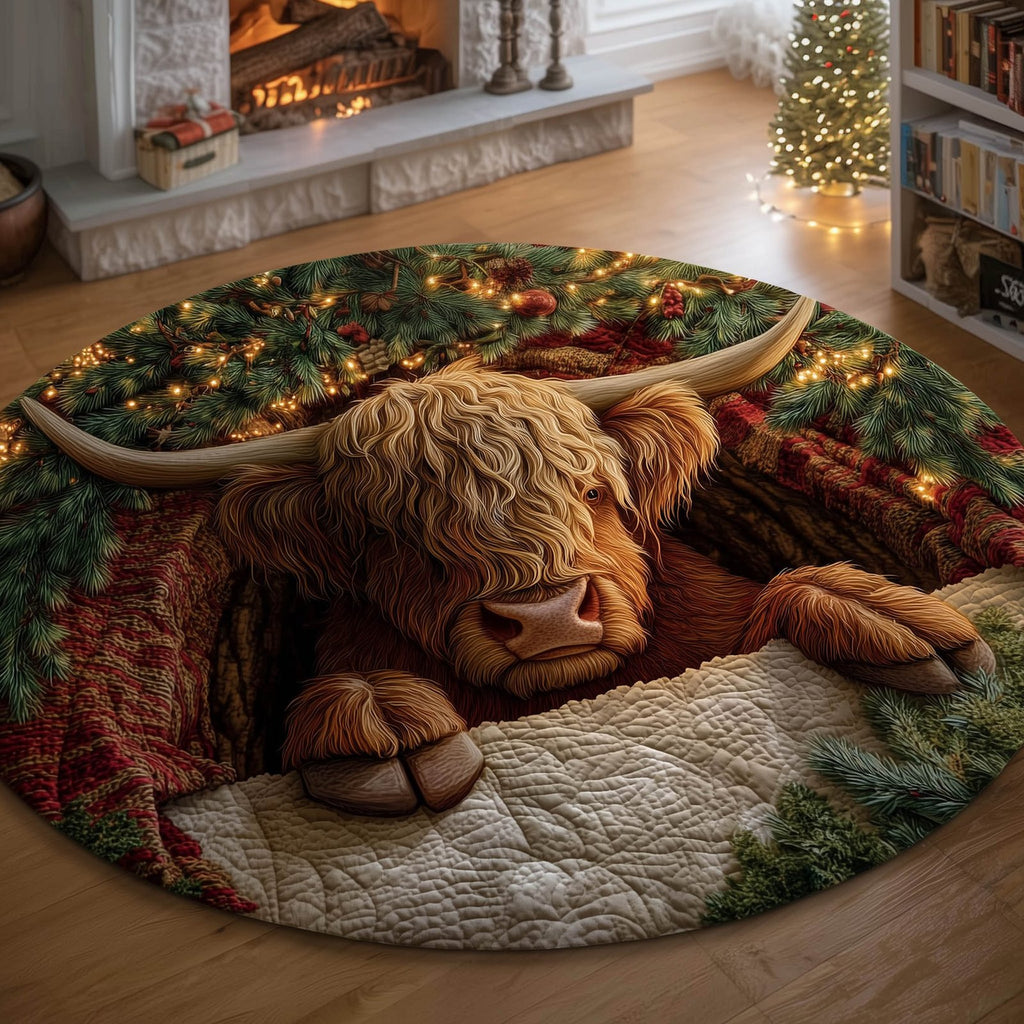 Farmstead Cow Round Mat Rug - Nature Design | Serene Home Decor