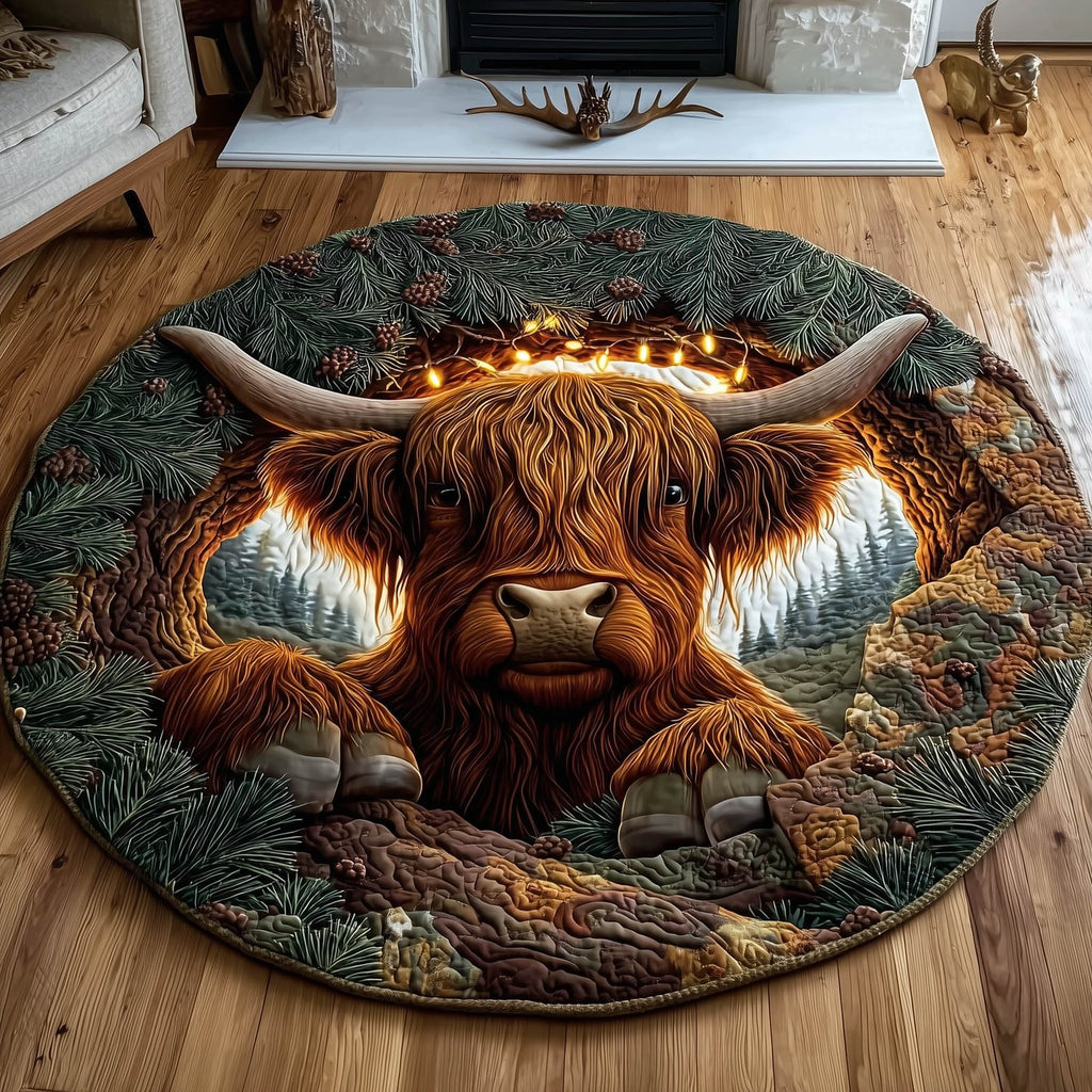 Farmstead Cow Round Mat Rug - Nature Design | Serene Home Decor