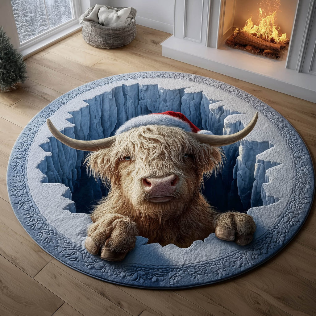 Farmstead Cow Round Mat Rug - Nature Design | Serene Home Decor