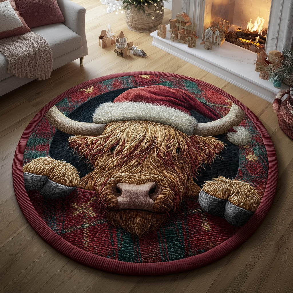 Farmstead Cow Round Mat Rug - Nature Design | Serene Home Decor