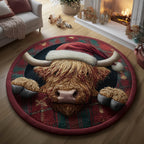 Farmstead Cow Round Mat Rug - Nature Design | Serene Home Decor