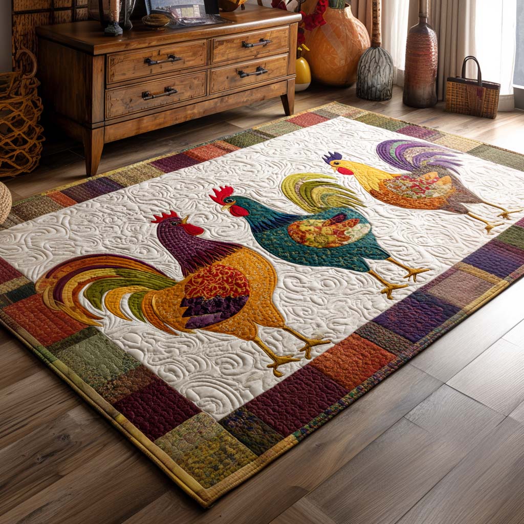 Farmyard Friends area rug in a living room
