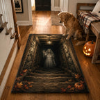 Fatal Drop area rug in a living room