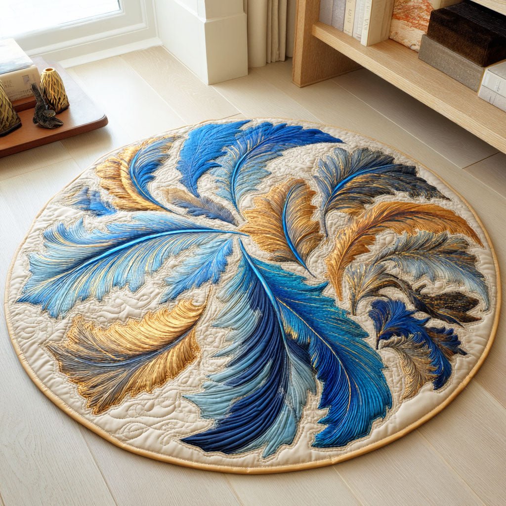 Feather Flame Round Mat Rug - washable non-slip printed rug