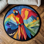 Feathered Charm Round Mat Rug - washable non-slip printed rug