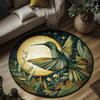 Feathered Flight Round Mat Rug - washable non-slip printed rug
