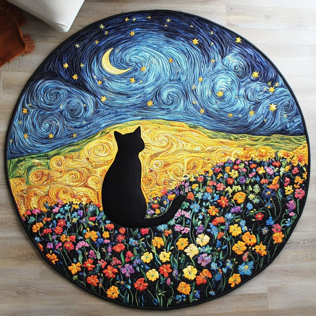 Feline Dreamland Round Mat Rug - Nature Design | Serene Home Decor