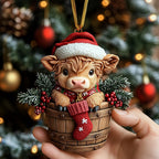 Festive Highland Herd Christmas Ornament