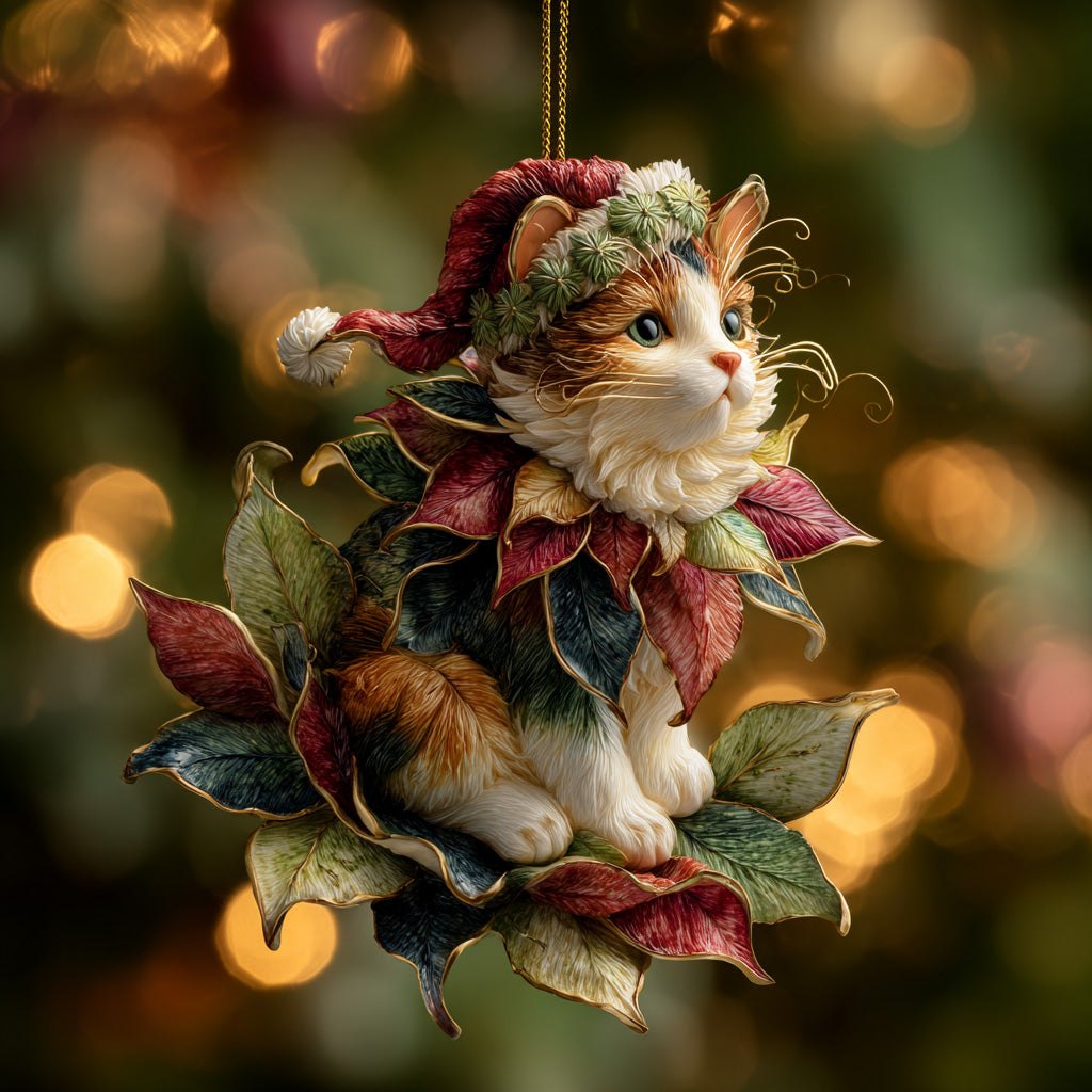 Festive Kitty Glow Christmas Ornament