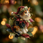 Festive Kitty Glow Christmas Ornament