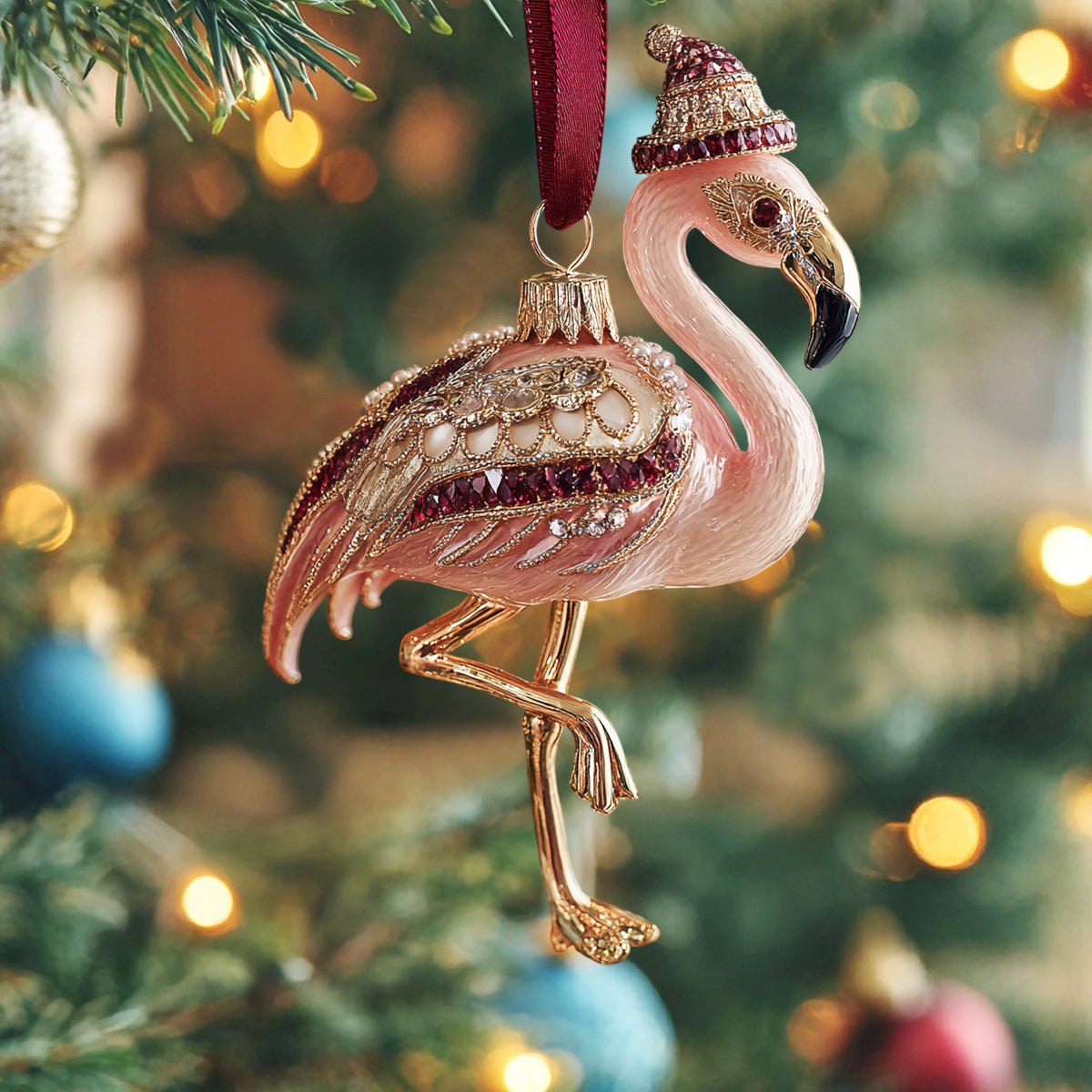 Festive Pink Christmas Ornament