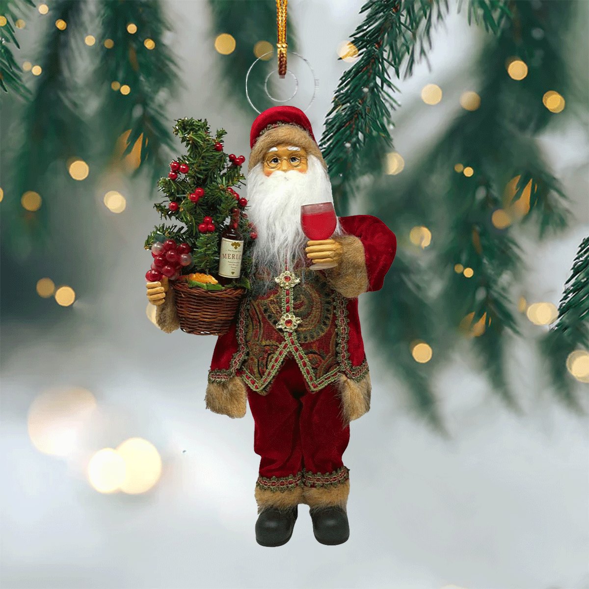 Festive Santa Delight Christmas Ornament