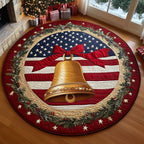 Festive Bell Round Mat Rug - Nature Design | Serene Home Decor