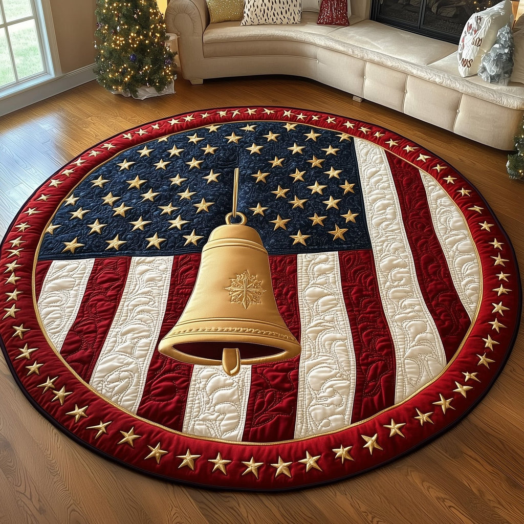 Festive Bell Round Mat Rug - Nature Design | Serene Home Decor