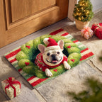 Festive Bulldog Doormat - Cute Animal Design | Printed Welcome Doormat