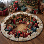 Festive Gift Boxes Round Mat Rug - Nature Design | Serene Home Decor