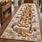 Festive Gift Hole Runner Rug - Nature Design | Serene Runner Rug - washable non-slip printed rug