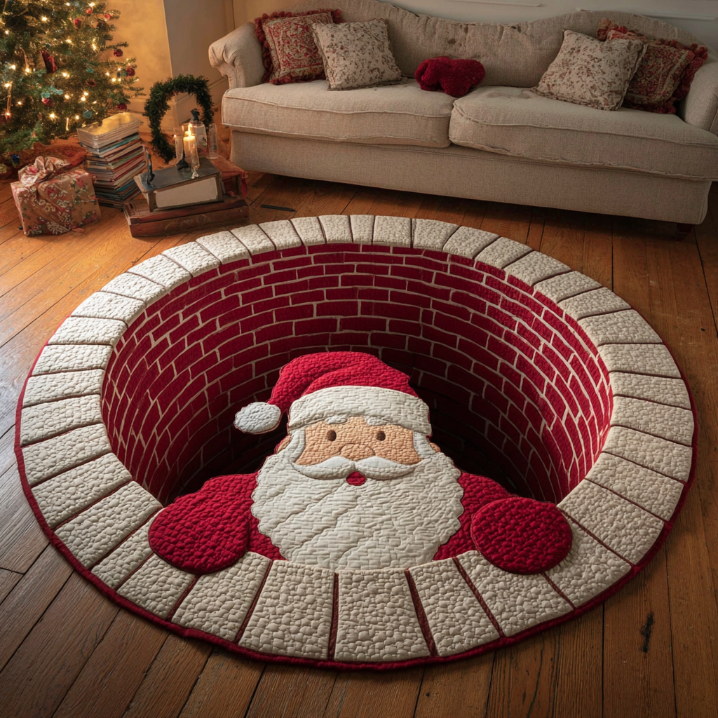 Festive Glow Round Mat Rug