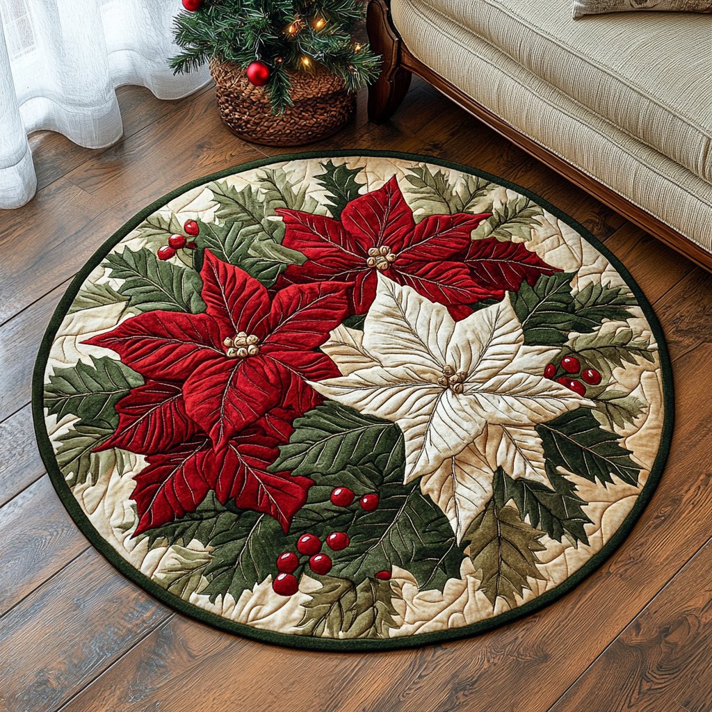 Festive Glow Round Mat Rug - Nature Design | Serene Home Decor