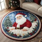 Festive Glow (Design 2) Round Mat Rug - washable non-slip printed rug
