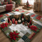 Festive Gnome area rug in a living room