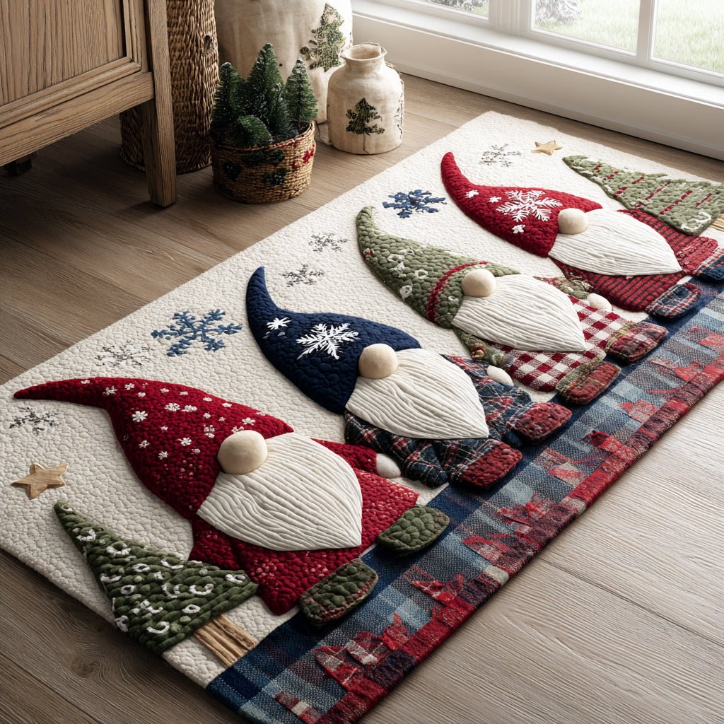 Festive Gnome Path Runner Carpet Runner Rug - Cute Pet Design | Animal Printed Runner Rug