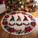 Festive Gnomes Round Mat Rug - Nature Design | Serene Home Decor