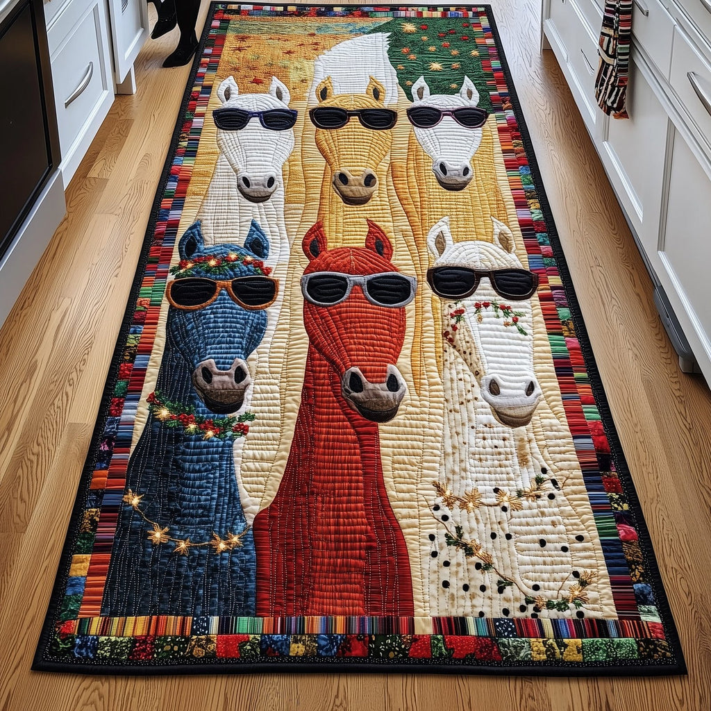 Festive Horse Runner Rug - Cute Pet Design | Animal Printed Runner Rug