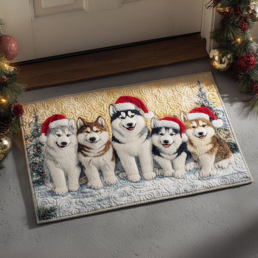 Festive Husky Doormat - Nature Design | Printed Welcome Doormat