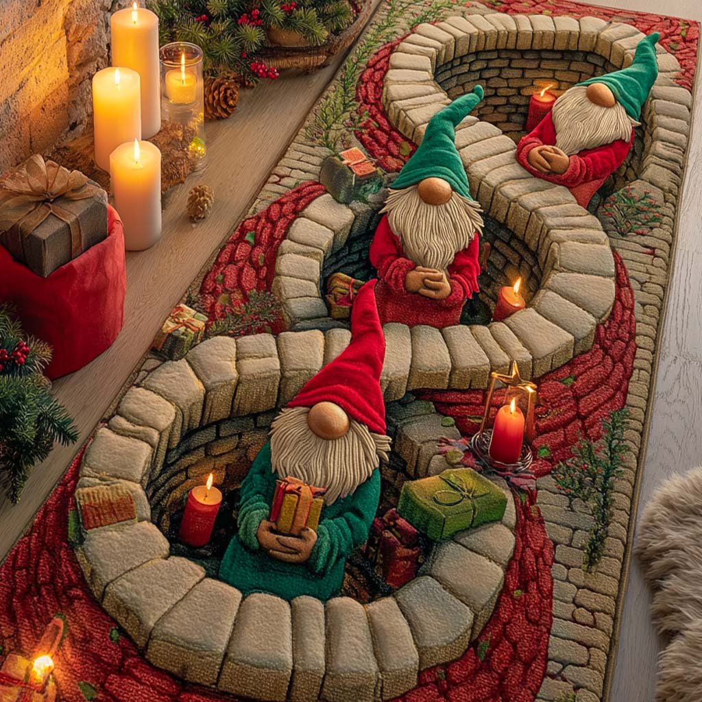 Festive Infinity Loop Runner Carpet Runner Rug - Cute Pet Design | Animal Printed Runner Rug