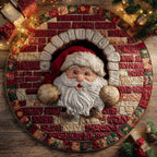 Festive Joy Round Mat Rug - washable non-slip printed rug