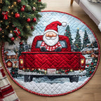 Festive Noel Round Mat Rug - washable non-slip printed rug