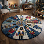 Festive Nutcracker Round Mat Rug - washable non-slip printed rug