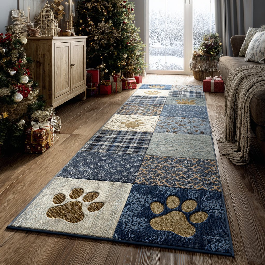 Festive Paws Runner Carpet Runner Rug - Cute Pet Design | Animal Printed Runner Rug