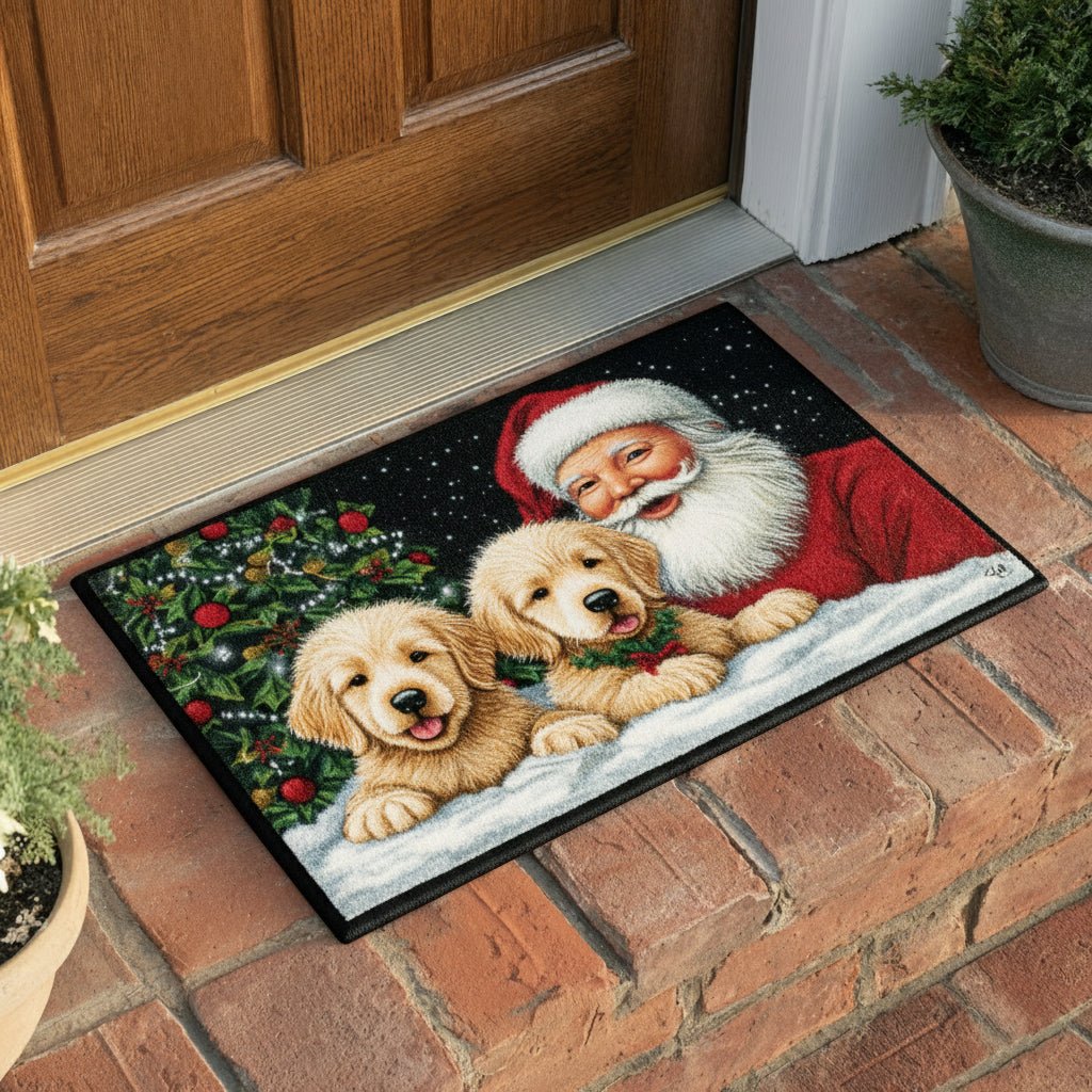 Festive Santa Claus Doormat - Seasonal Holiday Design | Printed Welcome Doormat