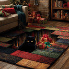 Festive Shadow Paws area rug in a living room