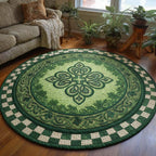 Festive Shamrock Round Mat Rug - Nature Design | Serene Home Decor