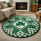 Festive Shamrock Round Mat Rug - Nature Design | Serene Home Decor