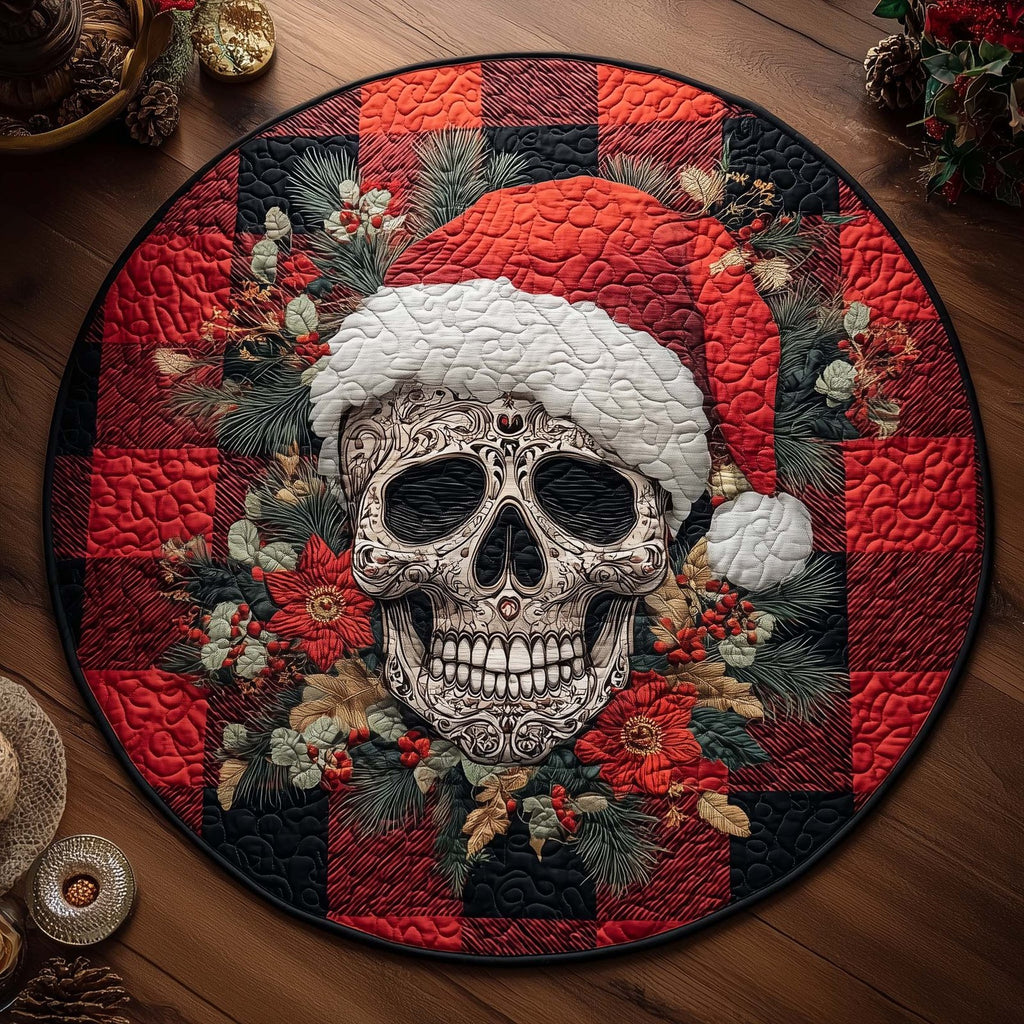 Festive Skull Round Mat Rug - Nature Design | Serene Home Decor