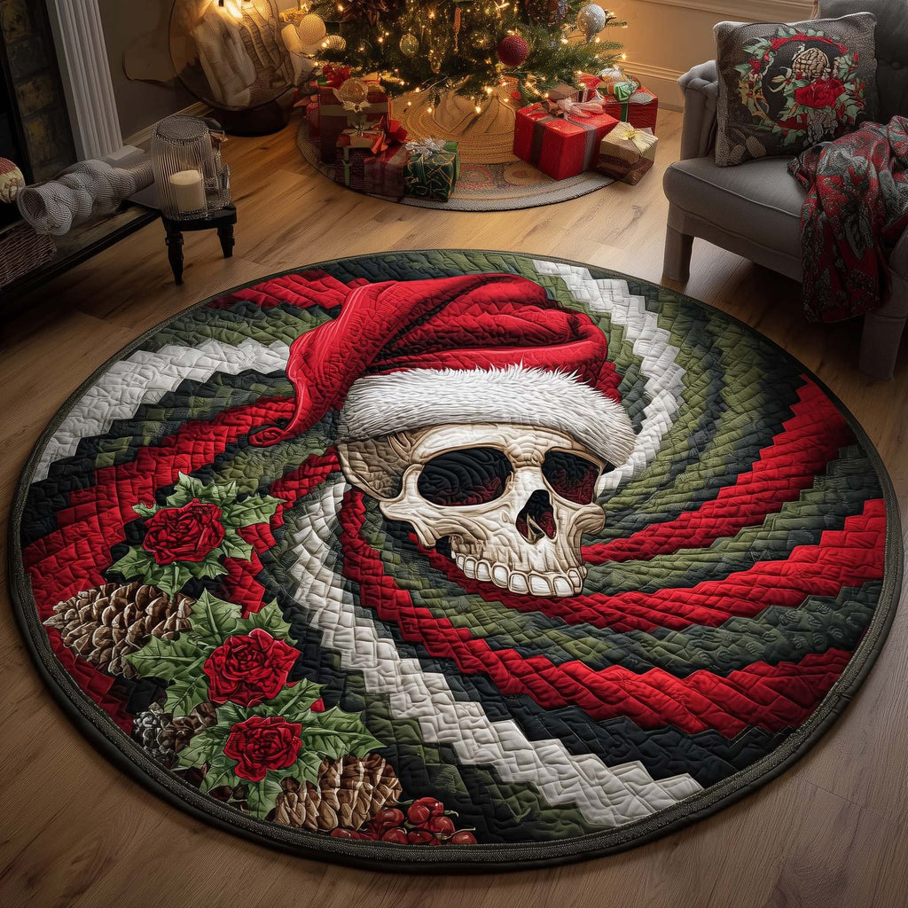 Festive Skull Round Mat Rug - Nature Design | Serene Home Decor