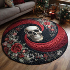 Festive Skull Round Mat Rug - Nature Design | Serene Home Decor